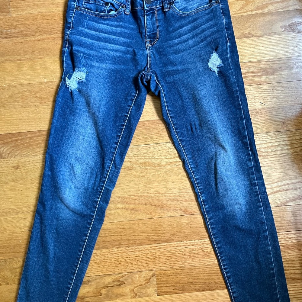Aeropostale Blue Skinny Distressed Jeans